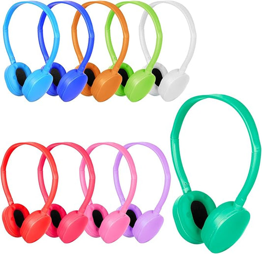 Classroom Kids Headphones Bulk 20 Pack Class Set of Headphones for Students Children Boys Girls Teen Adult,Group Learning, Computer Lab, Library, Online Lesson and Testing (10 Colors)