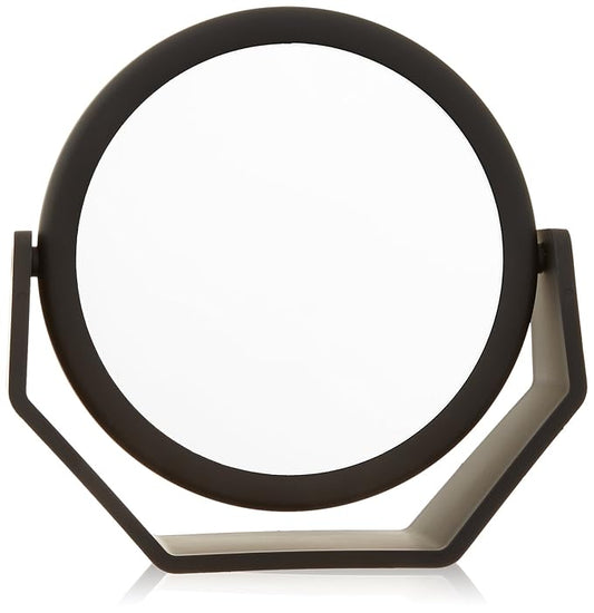 Danielle Creations Round Soft Touch Vanity Mirror, Black Matte, 1X/10X Magnifying Makeup Mirror, Tabletop & Desk Mirror for Bathroom, Bedroom, Portable Beauty Use