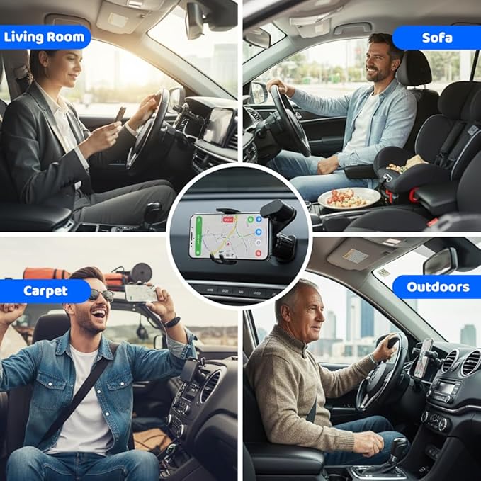 PVZXR Air Vent Car Phone Mount Holder,2026 New Wider Clamp & Metal Hook Car Phone Holder Vent [Thick Cases Friendly] Phone Holders for Your Car Mount Automobile Hands Free Cradle Air Vent (A-3PCS)