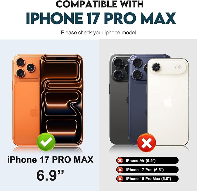CIVICASE for iPhone 17 Pro Max Wallet Case,PU Leather Flip Case RFID Blocking Credit Card Holder Folio Magnetic Stand TPU Shockproof Cover Compatible with iPhone 17 Pro Max, Purple Blue