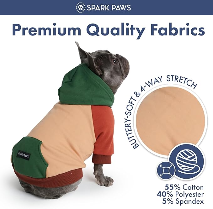 Spark Paws Dog Hoodie – Premium Dog Sweater for Small, Medium, and Large Dogs | Warm Outfits for French Bulldogs, Pitbull, Puppy, Winter Jacket Alternative - Ranger - 4XL