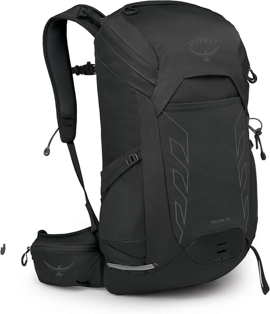 Osprey Talon 26L Men's Lightweight Hiking Backpack - Daypack for Travel & Camping, Black/Coal Grey