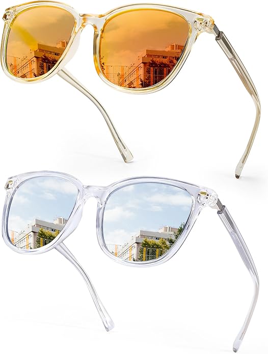 SIPHEW Oversized Square Sunglasses for Women|Lightweight Fashion Sunglasses 100% UV400 Protection|Trendy Mirrored Shade