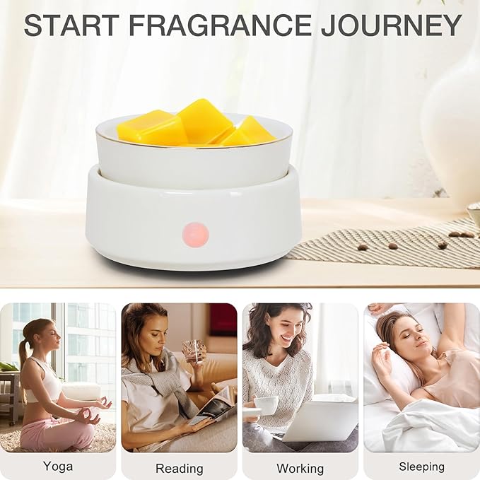 Bobolyn Wax Melt Warmer Candle Burner - Electric 3-in-1 Essential Oil Burner Ceramic Fragrance Candle Wax Burner for Scented Wax Tarts Candle Jars Essential Oils Home Office Bedroom Gift Decor