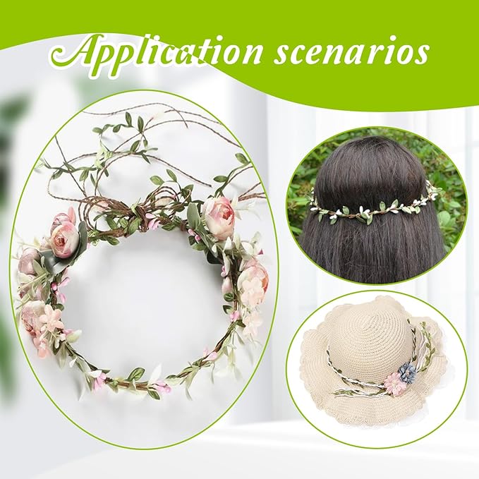 33 FT Artificial Vines Leaves String, Fake Hanging Plants Leaf Ribbon Leaf Vine Trim Foliage Rattan DIY Wreath Foliage Green Leaves for Party Balloon Wedding Garden Home Decoration & DIY Craft