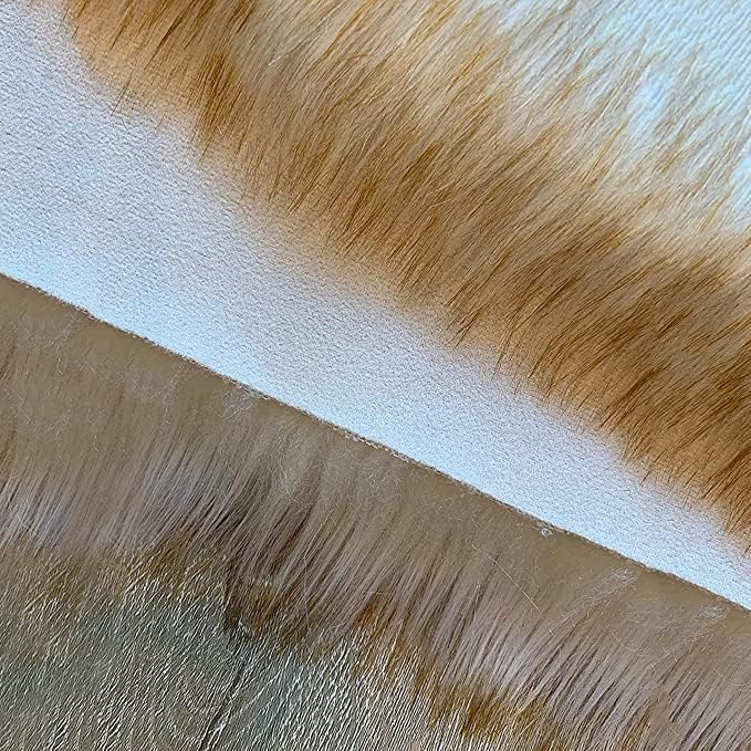 LAMBZY High Pile Super Soft Faux Sheepskin Rug (White/Brown, 2'x3')