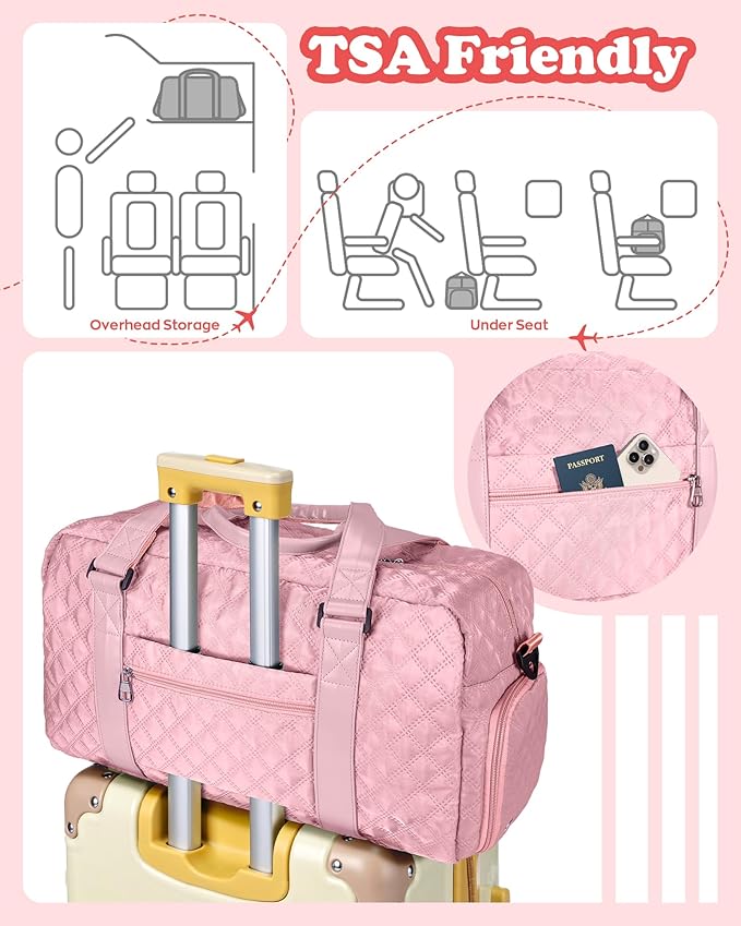 Elilier Initial Gym Bag for Kids Girls, Travel Duffel Bag, Teacher Appreciation Gifts Ideas, Mother's Day Gift Ideas