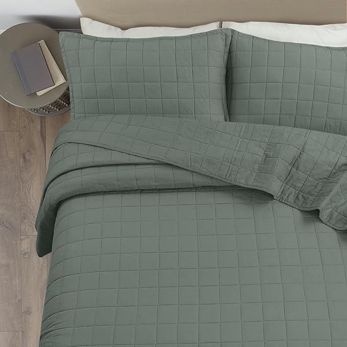 100% Cotton Quilt Sets Cal King Size - Soft Lightweight Quilt Bedding Set for Bedroom Decor-Bedspread in Geometric Pattern with 2 Pillow Shams for All Season, 110x120 inches