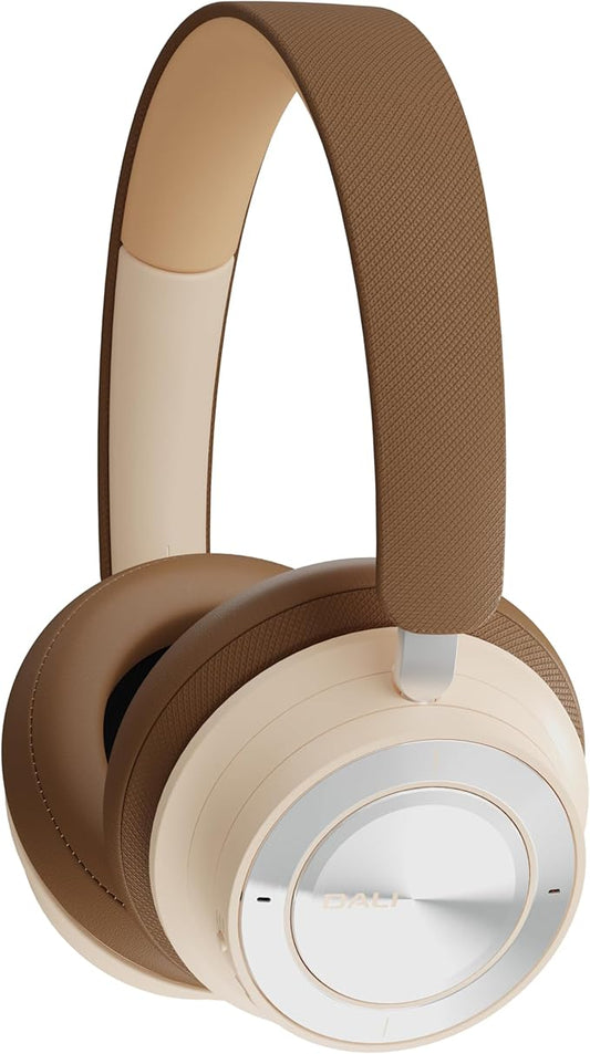 DALI IO-8 Over-The-Ear Wireless/Wired Hi-Fi Headphones with ANC, Bluetooth AptX & Patented SMC Driver Technology, 35 Hours Battery Life (Caramel White)