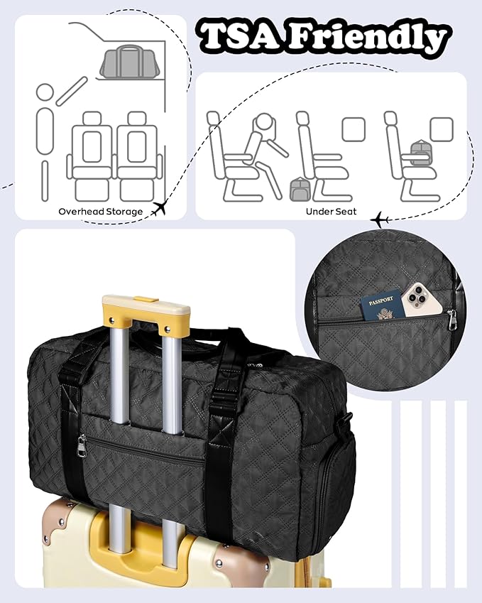 Elilier Initial Gym Bag for Girls, Kids Travel Duffel Bag, Graduation Gifts for Her, Personalized Weekender Bag with Shoes Compartment, Gifts for Mom, Girls Gifts for Kids