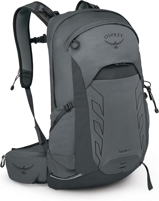 Osprey Talon 22L Men's Lightweight Hiking Backpack - Small Daypack for Travel & Camping, Phantom Grey/Dark Charcoal