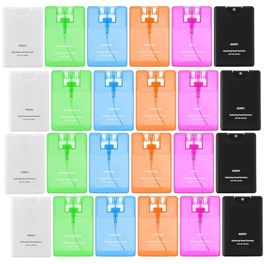 24 Pcs Hand Sanitizer Spray Bulk Travel Size Hand Sanitizer Mist Hydrating Mini Pocket Sprayer Mist Refillable Appreciation Gifts for Women Teacher Coworker New Year Gifts