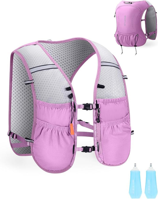 ECOHUB Running Hydration Vest Backpack with 2*500ML Soft Flask, Lightweight Trail Running Pack for Men Women, Adjustable No Bounce Hydration Backpack for Marathon Hiking Cycling
