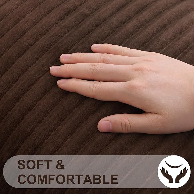 Simmore Decorative Spring Throw Pillow Covers 20x20 Set of 2, Soft Natural Plush Flannel Double-Sided Fluffy Couch Pillow Covers for Sofa Living Room, Brown