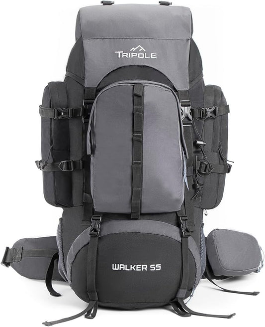 Tripole Walker 65 Litres Rucksack | Internal Frame With Metal Rod | Rain Cover | Bottom Opening | Laptop Section