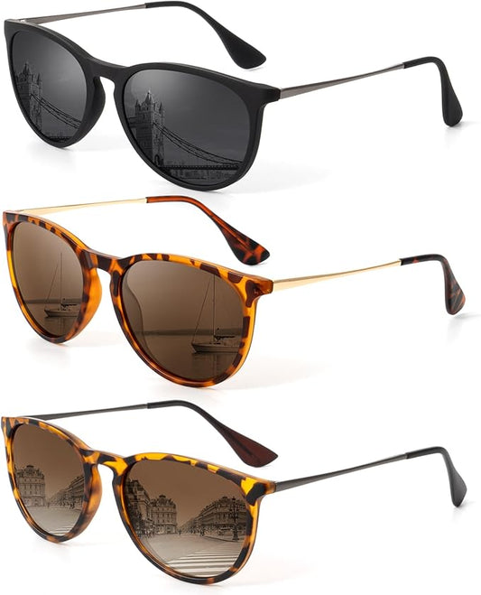KALIYADI Sunglasses Womens Polarized Womens-Sunglasses: Trendy Sun Glasses with UV400 Retro Style for Party Beach Shopping