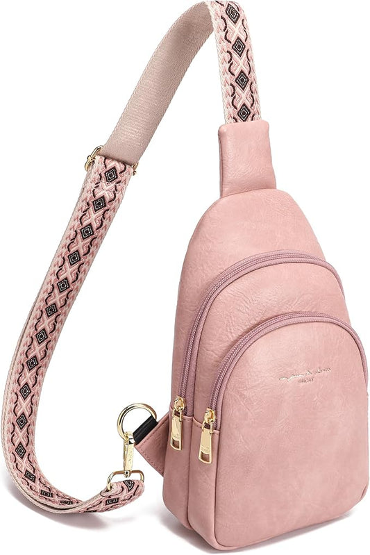 INICAT Crossbody Sling Bags Fanny Packs Valentine's Day Gifts Vegan Leather Travel Vacation Essentials Purses Women