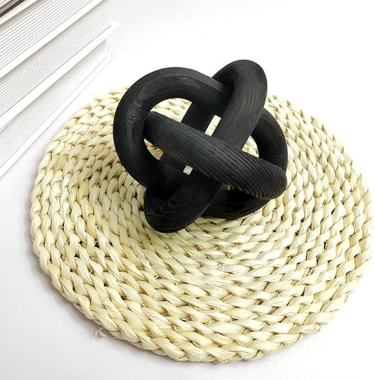 3-Ring Wooden Chain, Pine Wood Carving, Modern Home Minimalist Coffee Table Decoration, Living Room, Bedroom, Bookshelf, Porch Decoration(E)