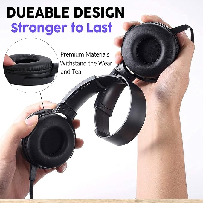 Bulk Headphones for Classroom 24 Pack Durable Wired School Headphones for Kids,Students,Children Toddler Teen Boys Girls and Adult(Black)