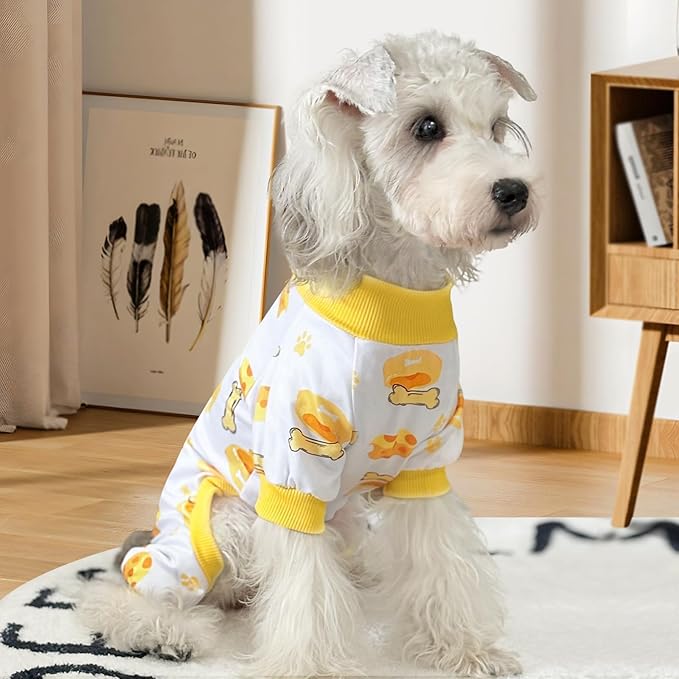 XPUDAC 4 Pack Dog Pajamas for Small Dogs, Puppy Clothes for Boy Girl Strechy Soft Pet Jumpsuit, Cat Onesie (X-Large)