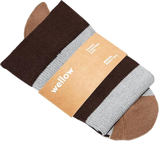 Wellow Premium Socks (Compression Socks - Regular) for Men & Women, Made with Viscose from Bamboo, Knee High, 18-25 mmHg
