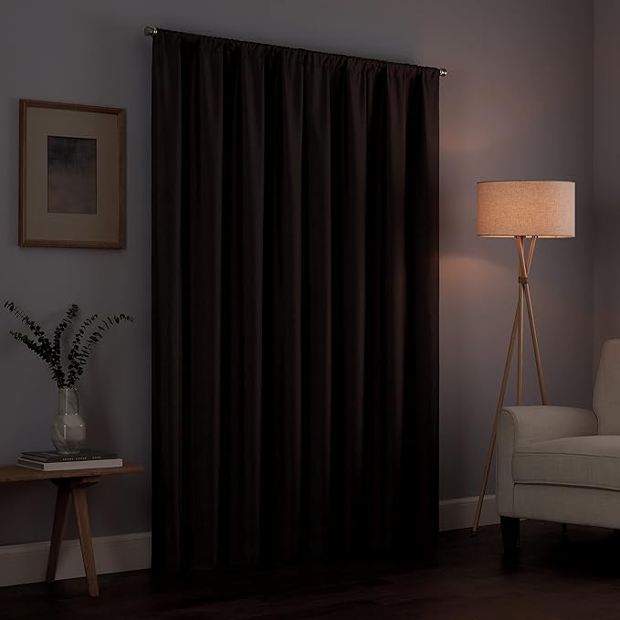 ECLIPSE Kendall Modern Blackout Thermal Rod Pocket Window Curtain for Bedroom or Living Room (1 Panel), 42" x 54", Raspberry
