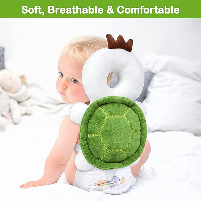 Tortoise WZ S4 Toddler Head Safety Pad Adjustable Backpack with 3 Pairs Baby Socks for Walker & Crawling