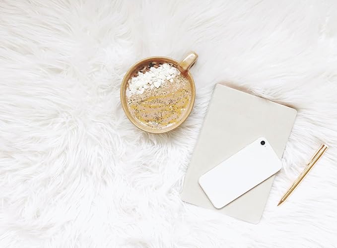Fluffy Faux Fur Rug White Sheepskin Area Rug,4x6 Ft Ultra Soft Shaggy Plush Rug for Bedroom Bedside Living Room Nursery Kids Room