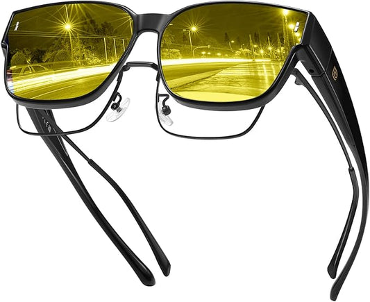 DUCO Fit Over Sunglasses for Men Women Wear Over Glasses Retro Wrap Around Polarized Sun Glasses UV400 Protection DC8981