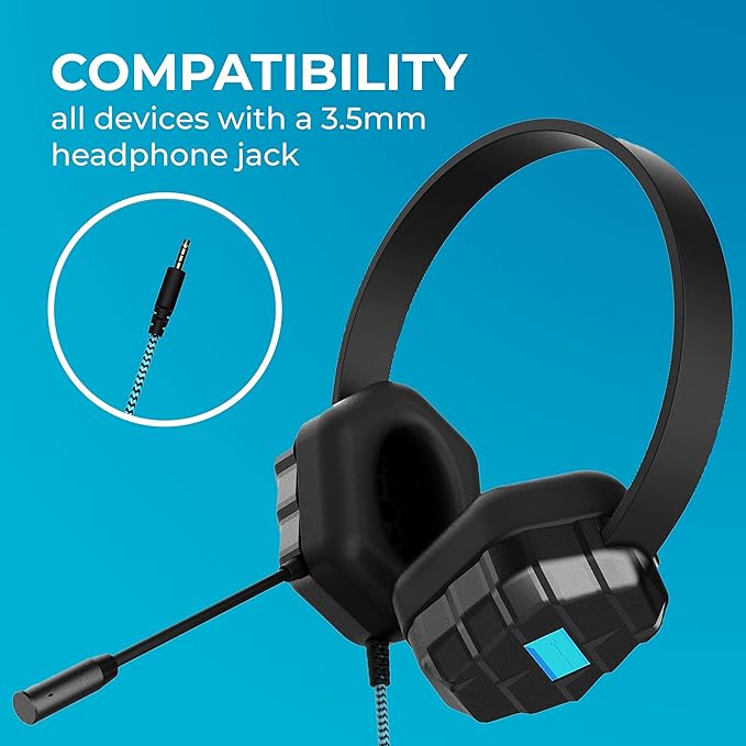 Gumdrop DropTech B1 On-Ear Headphones for Kids (10 Pack/Bulk) w/ 3.5 mm Chew Proof Cord for K-12, Students & Classroom School Supplies (Drop Tested, Comfortable, Lightweight, Rugged, Easy Cleaning)