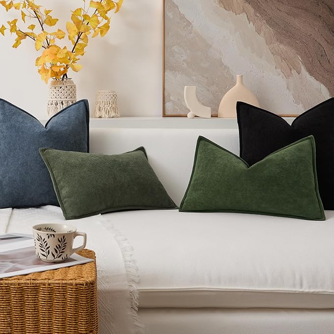 Kevin Textile Waterproof Decorative Pillow Covers Black 22x22 Inch Pack of 2 Soft Boucle Textured Euro Pillowcases Elegant Accent Pillows for Couch Sofa Chair Bed Home Decor Indoor Outdoor