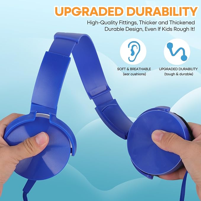 Classroom Headphones Bulk 24 Pack Multi Colored for Kids School, Wholesale Class Set Durable Wired Earphones for Students Children Toddler Teens Boys Girls Adult Laptop Computer(HY450, 24 Mixed)