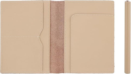 STAR VISTA Albatross Leather Travel Passport Holder, Minimalist Design, Calfskin Leather Case for Women and Men - Slim Passport Wallet, Bifold, RFID Blocking, Ivory