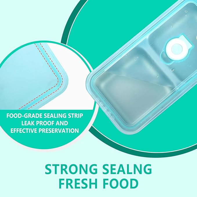 Dobyusf 4-Pack Stainless Steel Snack Containers with Silicone Lids - Dual-Compartment Breathable Food Storage, BPA-Free Reusable Container Set for Office, Travel, On-the-Go Lifestyle
