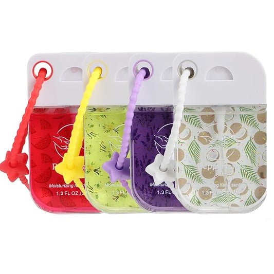 PeppyHands Hand Sanitizer, Hand Sanitizer Spray, Hydrating Spray for Hand, Portable Sanitizer spray Set ﻿for Travel Size, 500-Sprays Each Multi-Flavor (4(Pcs).)