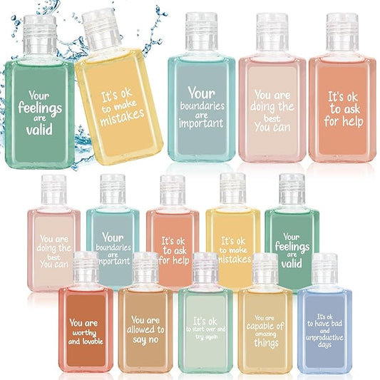50 Pcs Mental Health Awareness Hand Sanitizer Bulk Inspirational Positive Affirmation Small Hand Sanitizer 1fl oz Travel Size Hand Soap Mental Health Gift for Teachers Team Coworker (Morandi)