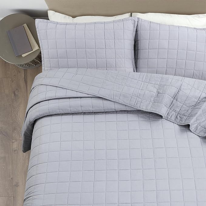 100% Cotton Quilt Sets King Size - Soft Lightweight Quilt Bedding Set for Bedroom Decor- Bedspread in Geometric Pattern with 2 Pillow Shams for All Season, 98x106 inches