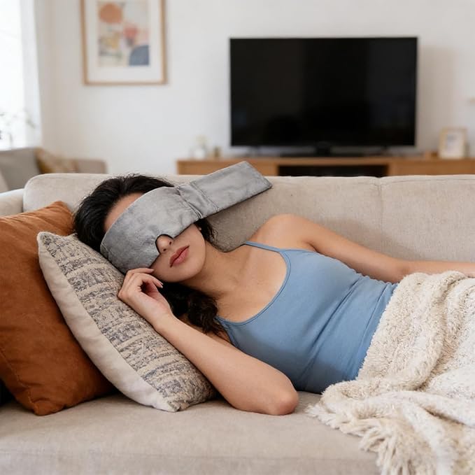 Eye Covers Sleeping - Breathable Blackout Eyeshade, Soft Adjustable Travel Eye for Comfortable Rest, Lightweight Sleep with Contoured Design for Road Trips, Home, Meditation, Yoga, Students,