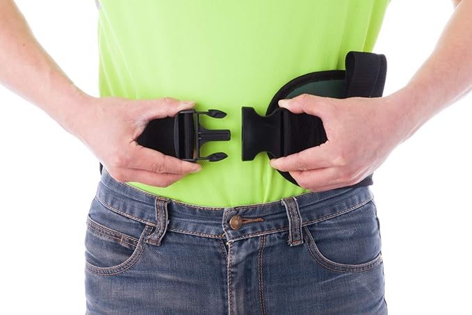 COW&COW Padded Gait Belt with 4 Handles and Quick Release Buckle 5.5 inchs(Black, Large/40inches-60inches)