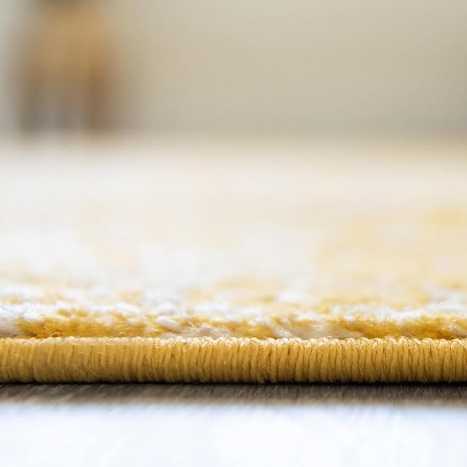 Rugs.com Arlington Collection Rug – 9' x 12' Yellow Medium-Pile Rug Perfect for Living Rooms, Large Dining Rooms, Open Floorplans
