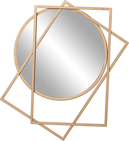 Patton Wall Decor 21x24 Gold Layered Geometric Wall Accent Mirror