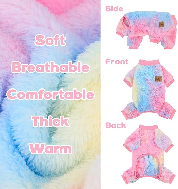 XPUDAC Dog Sweater, Dog Winter Clothes for Small Medium Dogs Girl Boy Fleece Doggy Pajamas for Winter Christmas, Tie-Dye02, XX-Large