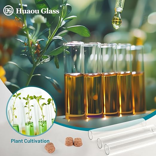 6pcs 60ml Glass Test Tube with Cork Stopper, 25x180mm Storage Tube with Cap, 6 Holes Acrylic Rack, Plant Propagation Vase, Tube Set for Scientific Experiments Lab Candy Liquid Party Decor