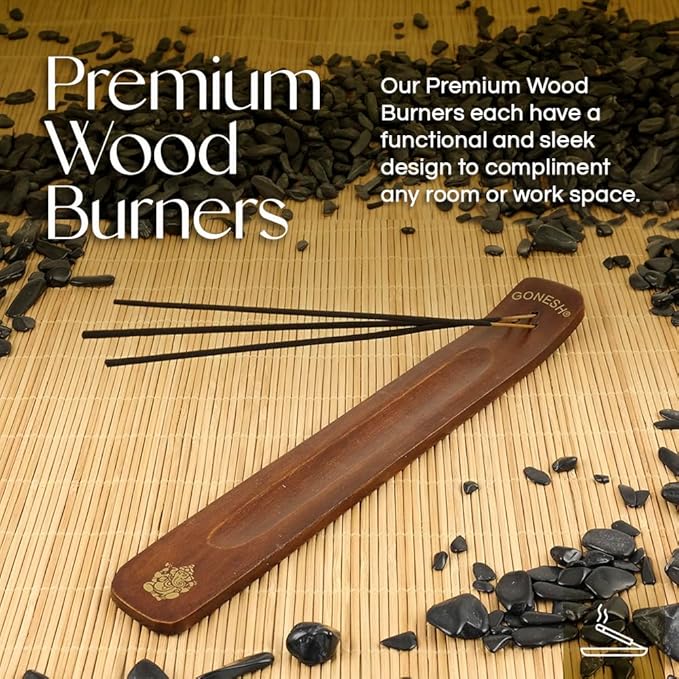 Gonesh - Incense Holder - Modern Home Decor - Wood Incense Burner - Yellow - 10” x 1.25”