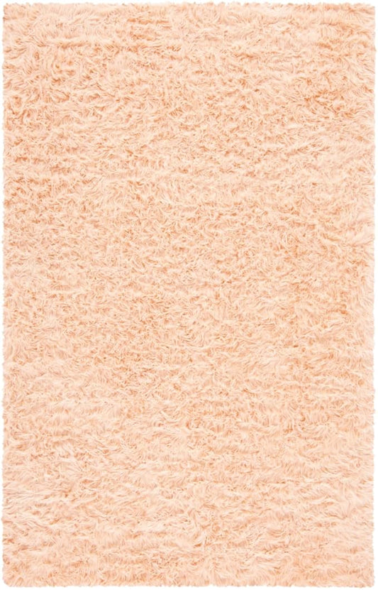 SAFAVIEH Faux Sheep Skin Collection 5' x 8' Light Pink FSS235U Silken Glam 2.35-inch Thick Area Rug