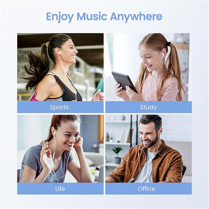 Wired Headphones for iPhone, MFi Certified, Built-in Mic & Volume Control, Noise Reduction in-Ear Earbuds, Plug & Play, Compatible with iPhone 14/13/12/11/X/8/7/SE, All iOS Systems