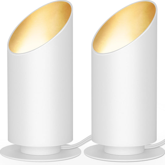 SUNVIE Up Lights Indoor 5W Floor Can Light, 2700K GU10 Bulbs, White, Model FCL03W02, 5.9 FT UL Listed Plug Cord &