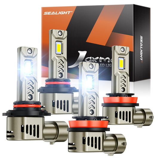 SEALIGHT 9005 H11 LED Bulb Combo, 90,000LM Bright, 6500K White, Plug and Play, Pack of 4