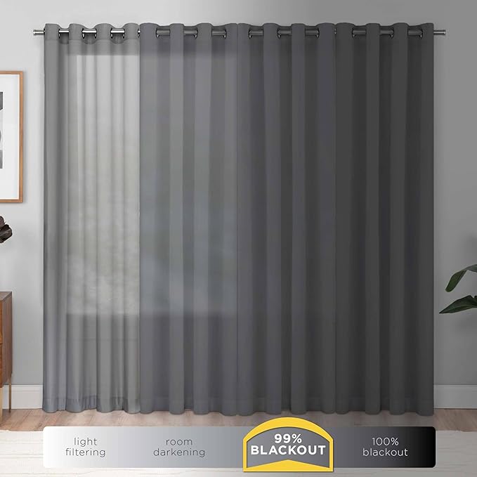 Eclipse Kendall Modern Blackout Thermal Rod Pocket Window Curtain, Insulating & Noise Reducing Curtains for Bedroom or Living Room (1 Panel), 95 in Long x 42 in Wide, Teal
