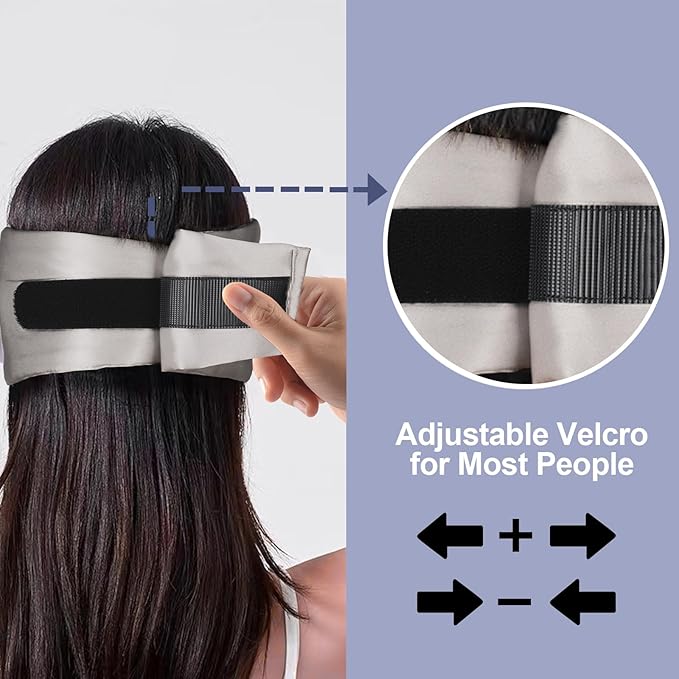 Mulberry Silk Sleep Mask for Women Men, Blackout Eye Mask for Sleeping for Side and Back Sleepers with Adjustable Band, Comfortable Soft Pressureless Eye Cover for Sleeping in Large Size